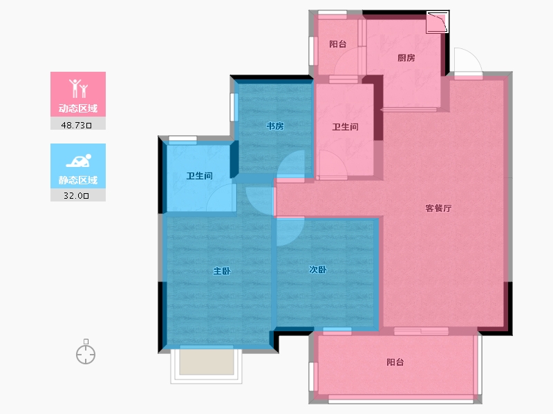 广西壮族自治区-南宁市-南宁九宸府-71.13-户型库-动静分区