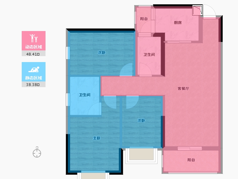 广西壮族自治区-南宁市-汉军冠江台-77.22-户型库-动静分区