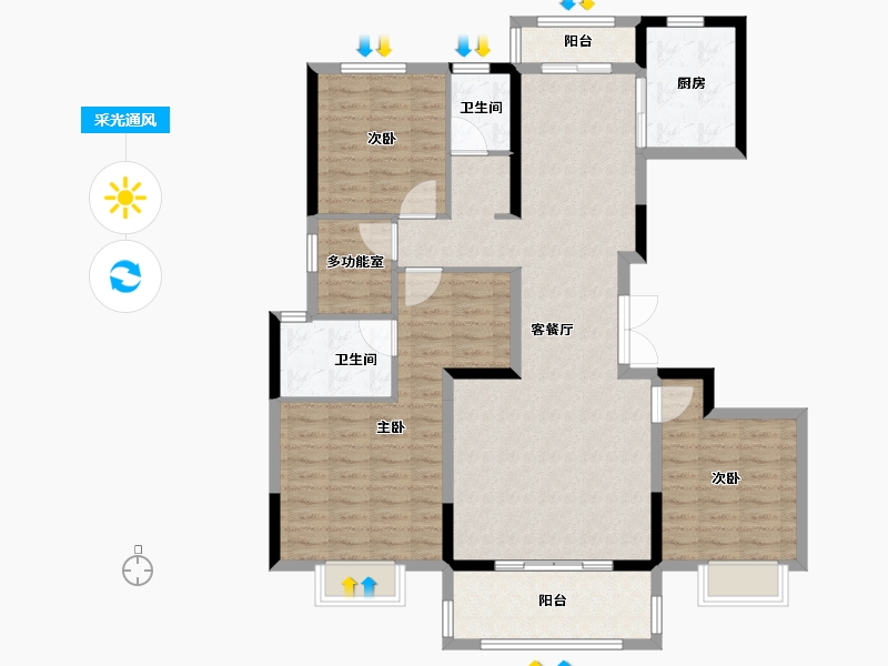 河南省-洛阳市-美景永宁府-114.40-户型库-采光通风