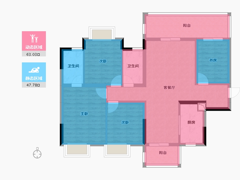 广西壮族自治区-南宁市-南宁九宸府-98.19-户型库-动静分区