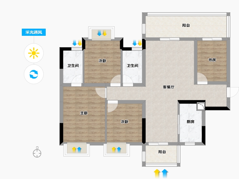 广西壮族自治区-南宁市-南宁九宸府-98.19-户型库-采光通风