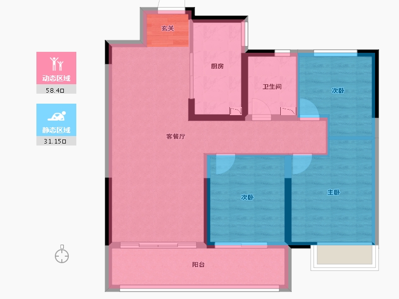 陕西省-西安市-合创君悦府-80.00-户型库-动静分区