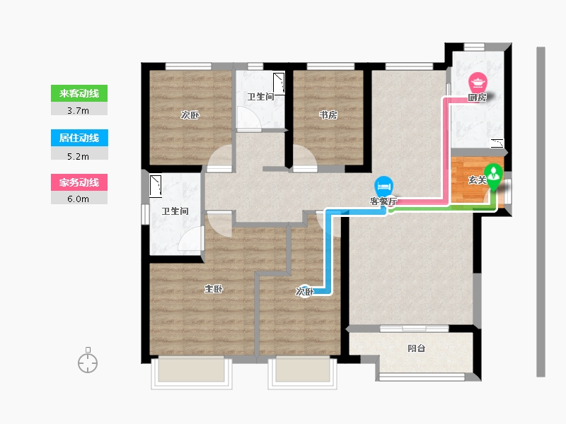 陕西省-西安市-当代境MOMΛ-92.80-户型库-动静线