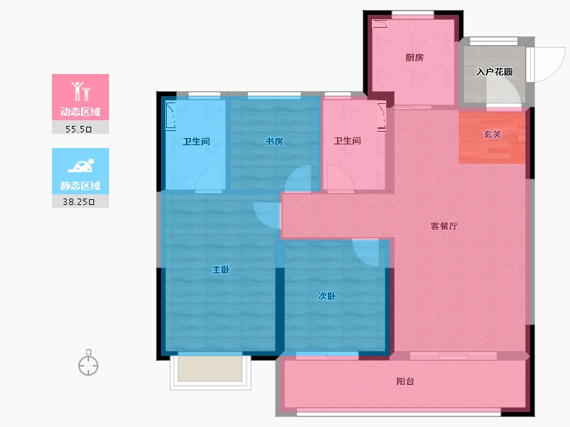 陕西省-西安市-合创君悦府-87.00-户型库-动静分区