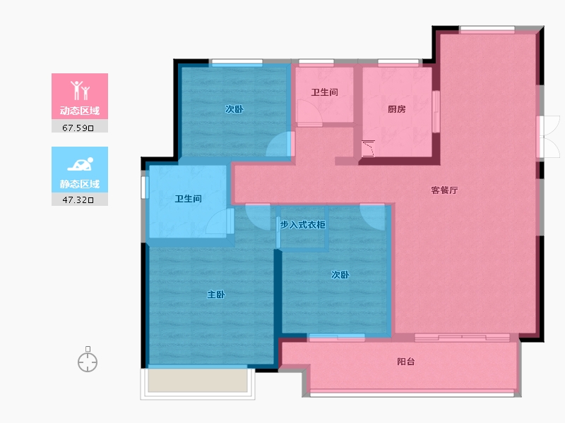 浙江省-嘉兴市-海盐吾悦广场-102.40-户型库-动静分区