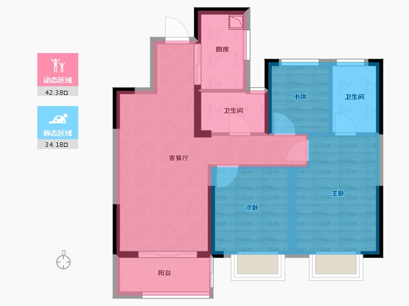 浙江省-嘉兴市-金地云栖湾-67.71-户型库-动静分区