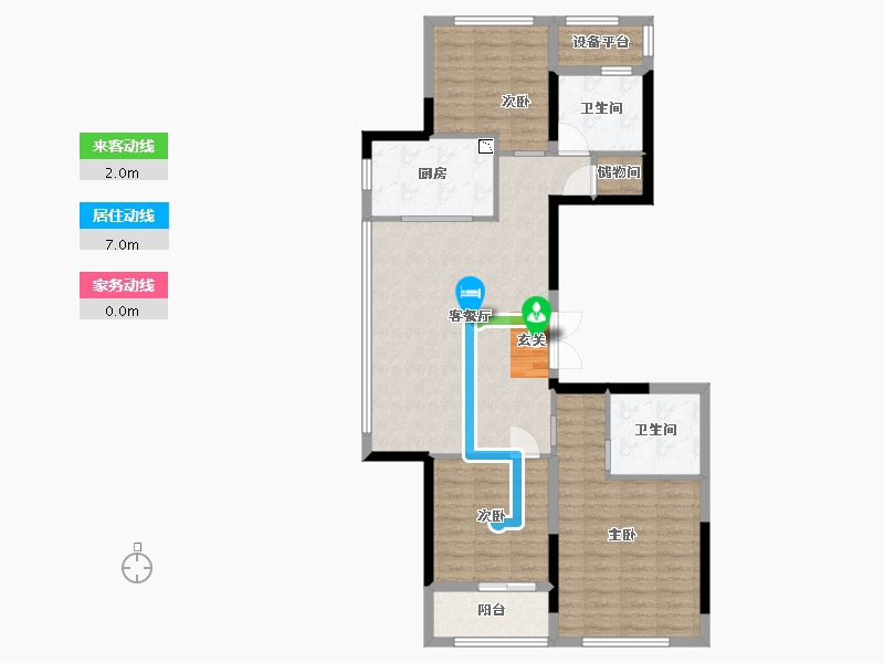 浙江省-杭州市-滨江金地御品-92.79-户型库-动静线