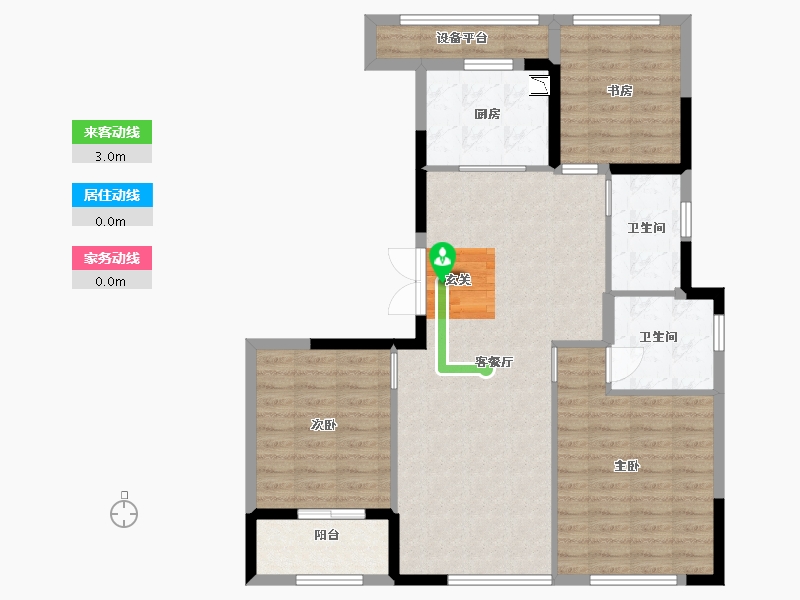 浙江省-杭州市-滨江金地御品-95.20-户型库-动静线