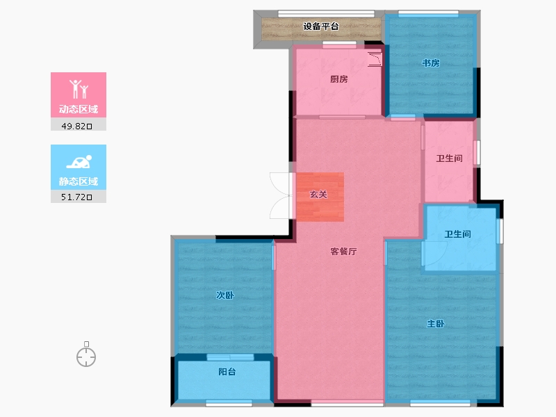 浙江省-杭州市-滨江金地御品-95.20-户型库-动静分区