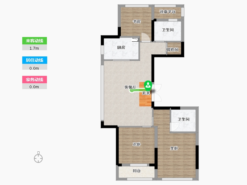 浙江省-杭州市-滨江金地御品-95.20-户型库-动静线