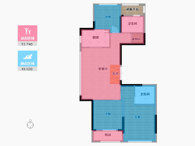 浙江省-杭州市-滨江金地御品-95.20-户型库-动静分区