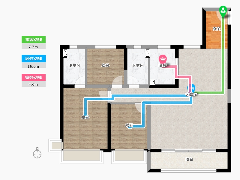 陕西省-西安市-中天宸悦-95.88-户型库-动静线