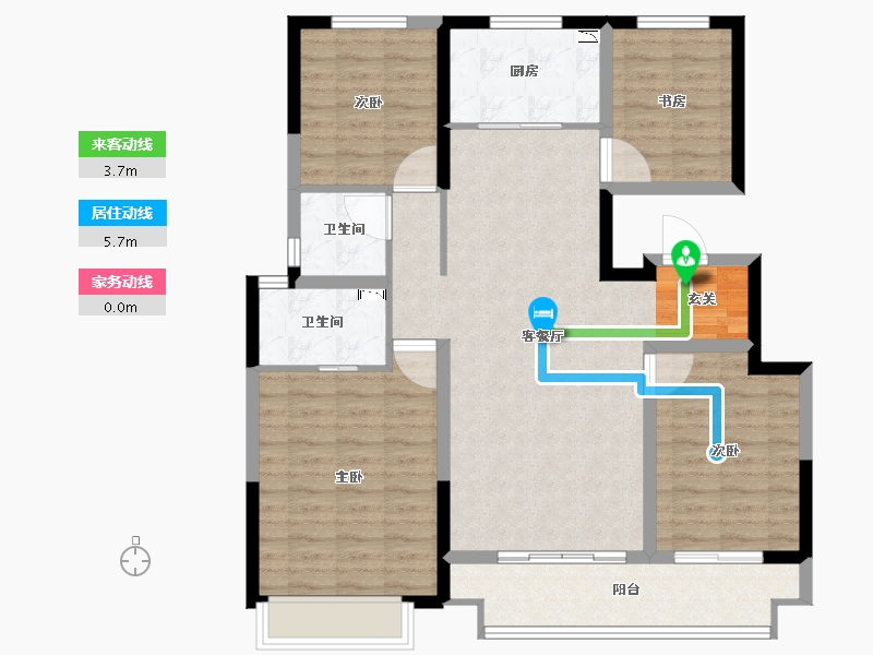 陕西省-西安市-合创君悦府-104.00-户型库-动静线