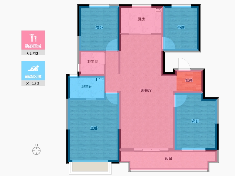 陕西省-西安市-合创君悦府-104.00-户型库-动静分区