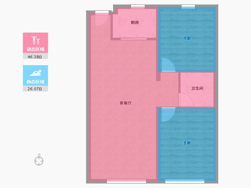 内蒙古自治区-包头市-建华左岸中心-65.61-户型库-动静分区