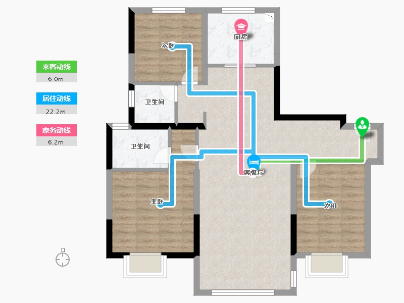 山东省-济南市-碧桂园凤凰源著-90.85-户型库-动静线