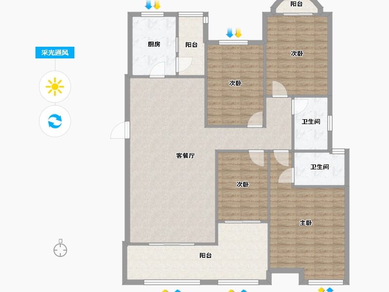 四川省-成都市-西班牙森林-135.73-户型库-采光通风