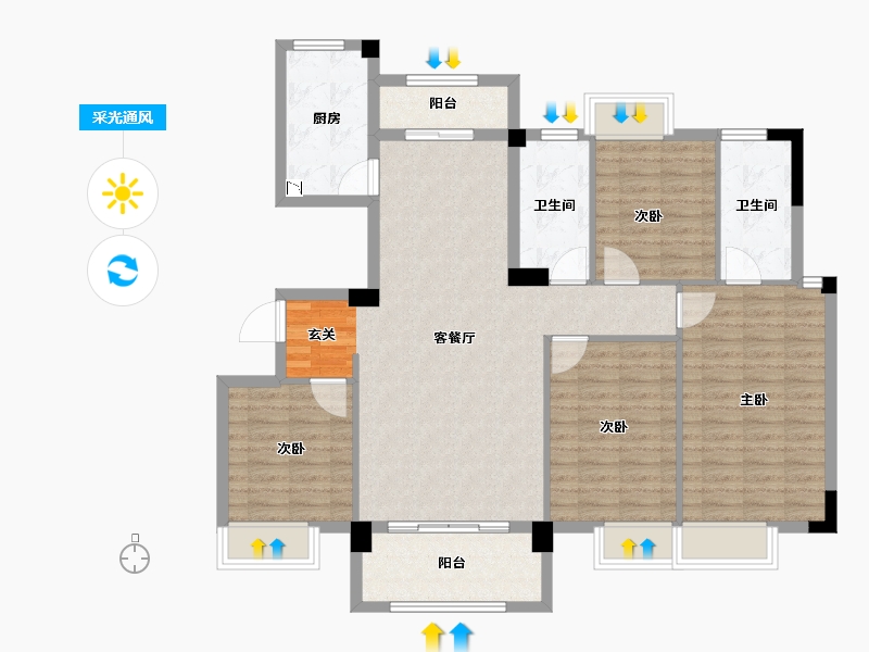 江西省-九江市-水墨江南-116.00-户型库-采光通风