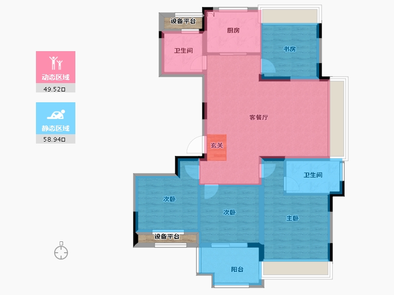 浙江省-衢州市-贝林・棠樾湾-100.00-户型库-动静分区