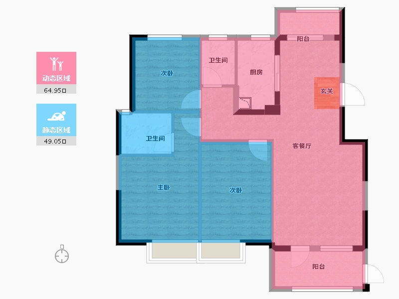 江西省-九江市-水墨江南-103.00-户型库-动静分区