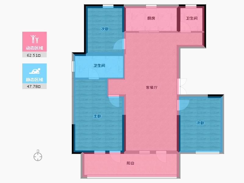 山东省-烟台市-嵛景华城-98.81-户型库-动静分区