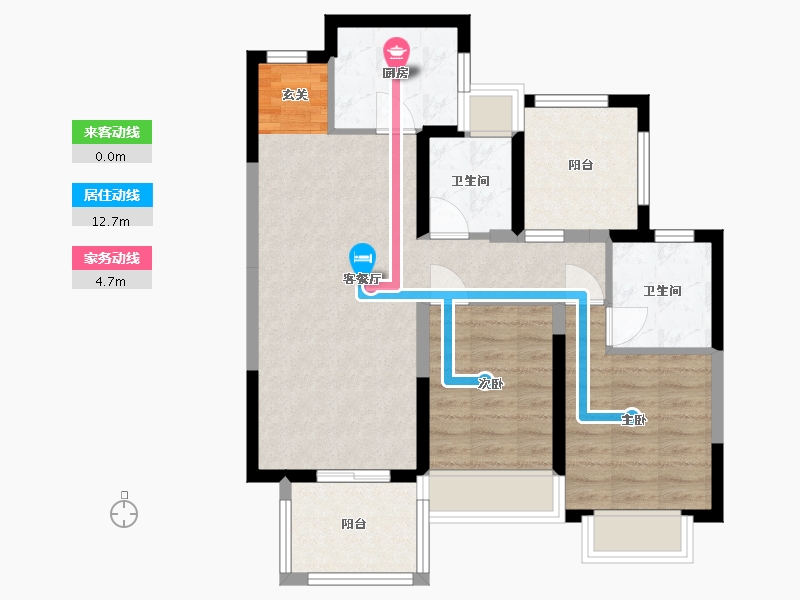 云南省-昆明市-学府・康城-72.65-户型库-动静线