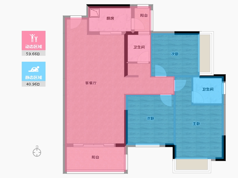 广西壮族自治区-南宁市-云星钱隆江景-90.19-户型库-动静分区