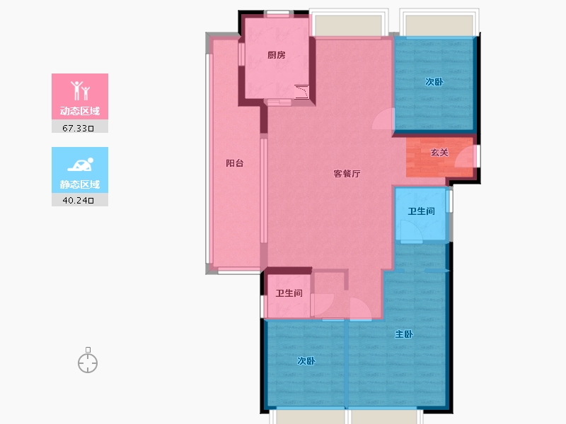 云南省-昆明市-鹏欣漫城都荟-96.69-户型库-动静分区