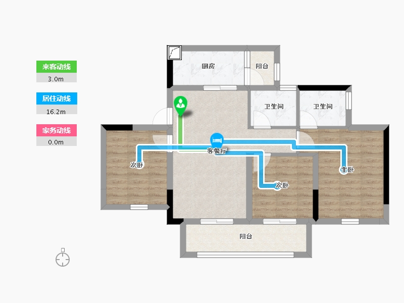 重庆-重庆市-昕晖・麓台熙著-74.59-户型库-动静线