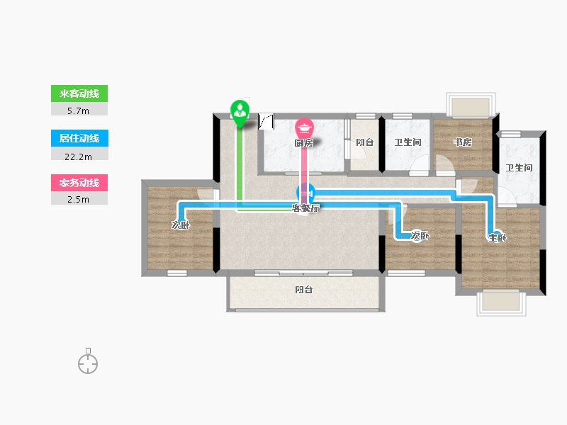 重庆-重庆市-葛洲坝・御湖�m园-93.38-户型库-动静线