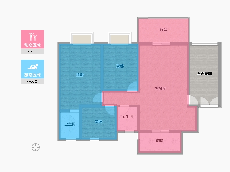 贵州省-六盘水市-顺城怡景-100.25-户型库-动静分区