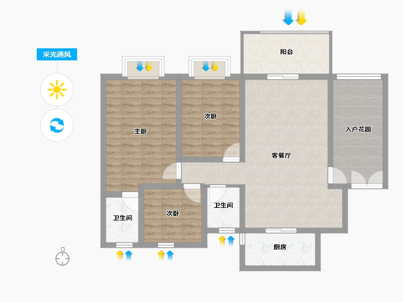 贵州省-六盘水市-顺城怡景-100.25-户型库-采光通风