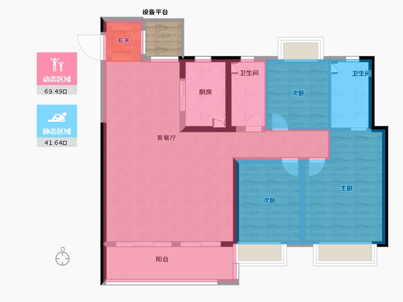 江西省-南昌市-洪大新力合悦滨江-102.00-户型库-动静分区