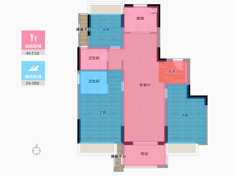 浙江省-杭州市-学成府-80.82-户型库-动静分区