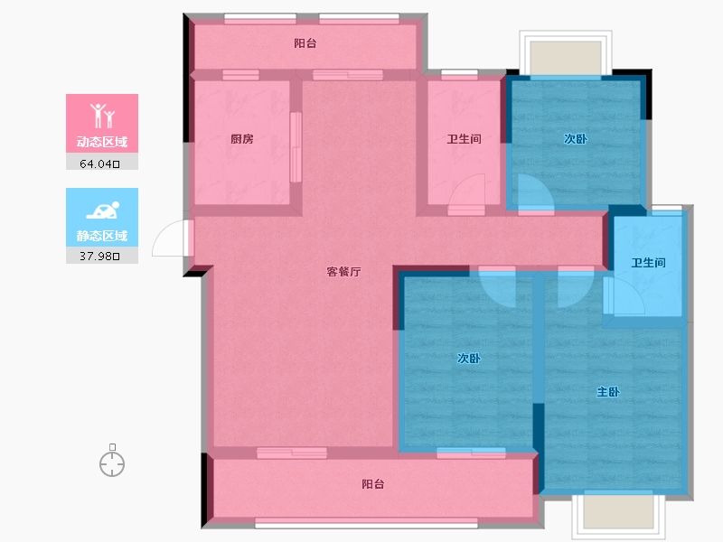 贵州省-遵义市-首府壹号-89.13-户型库-动静分区