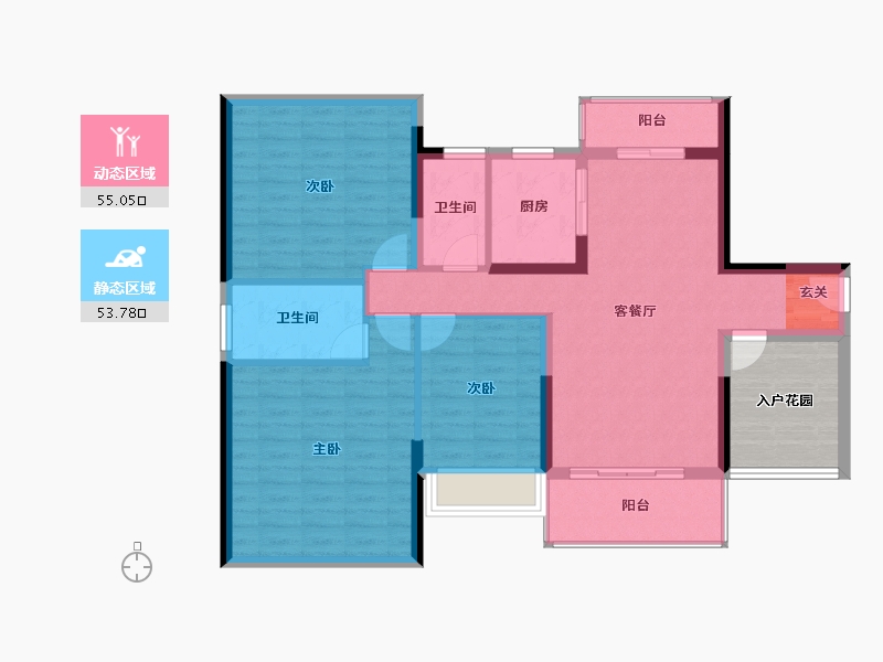 广东省-广州市-藏珑华府-105.46-户型库-动静分区