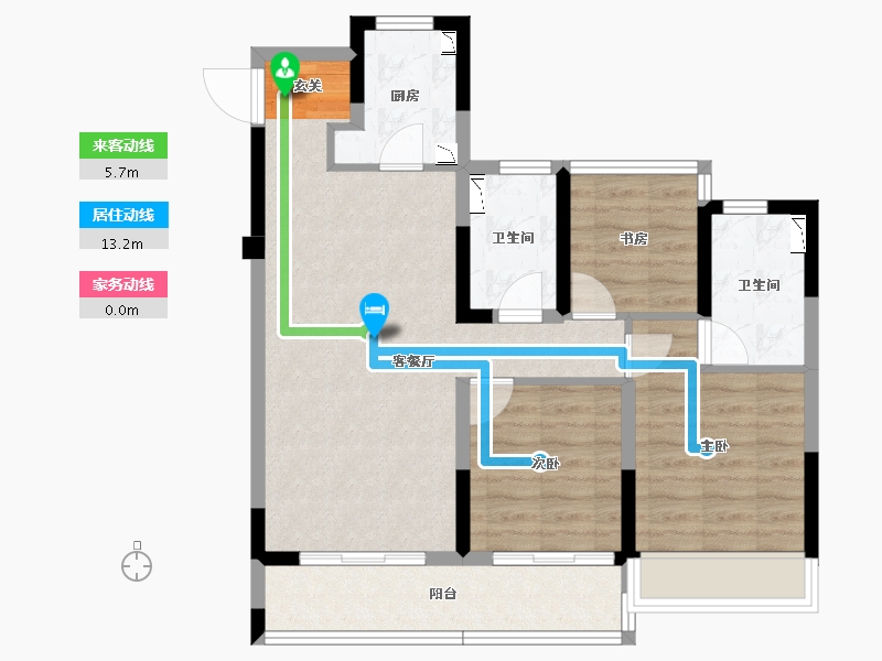 浙江省-杭州市-中旅归锦府-76.91-户型库-动静线