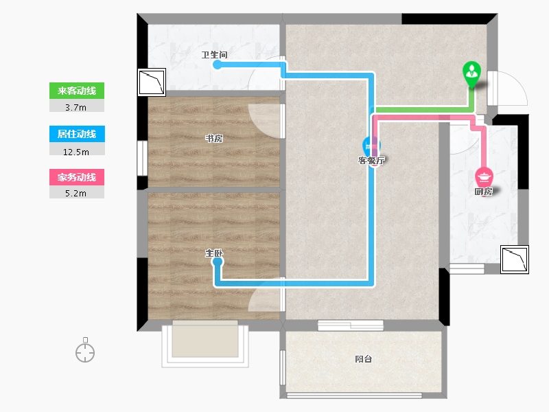 广西壮族自治区-南宁市-汉军冠江台-56.41-户型库-动静线