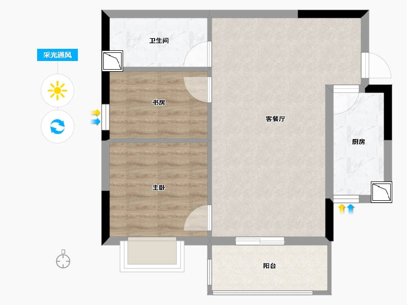 广西壮族自治区-南宁市-汉军冠江台-56.41-户型库-采光通风