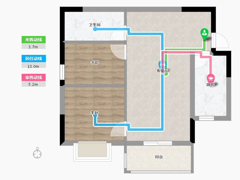 广西壮族自治区-南宁市-汉军冠江台-55.79-户型库-动静线