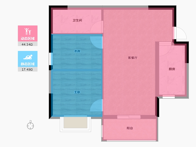 广西壮族自治区-南宁市-汉军冠江台-55.79-户型库-动静分区