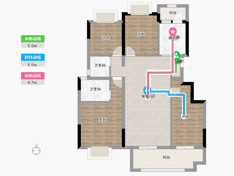 贵州省-遵义市-中梁壹号院-96.00-户型库-动静线