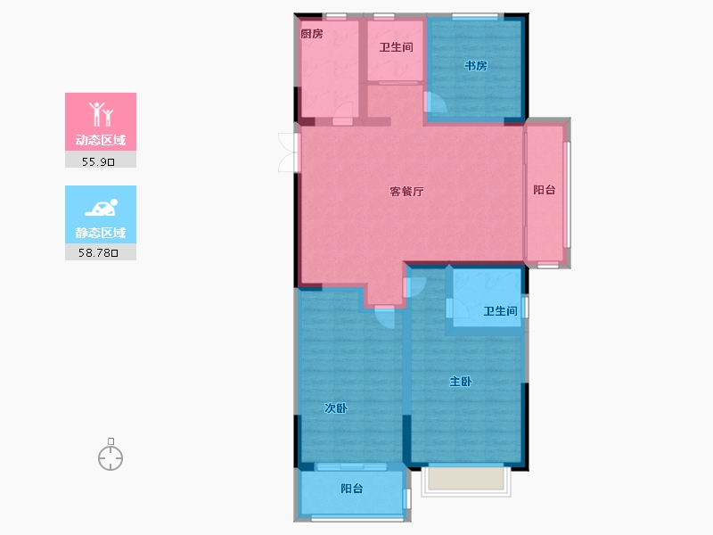 山东省-菏泽市-中达尚城一品-102.39-户型库-动静分区