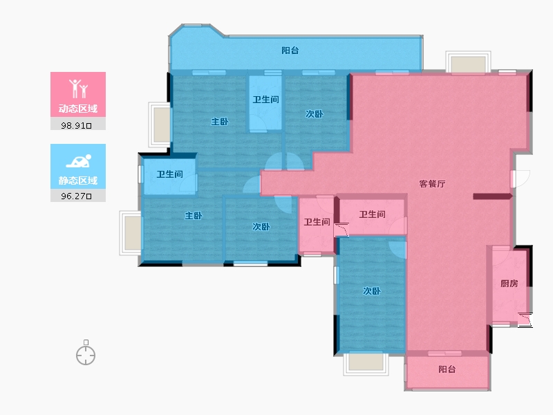 广西壮族自治区-南宁市-汉军冠江台-178.37-户型库-动静分区