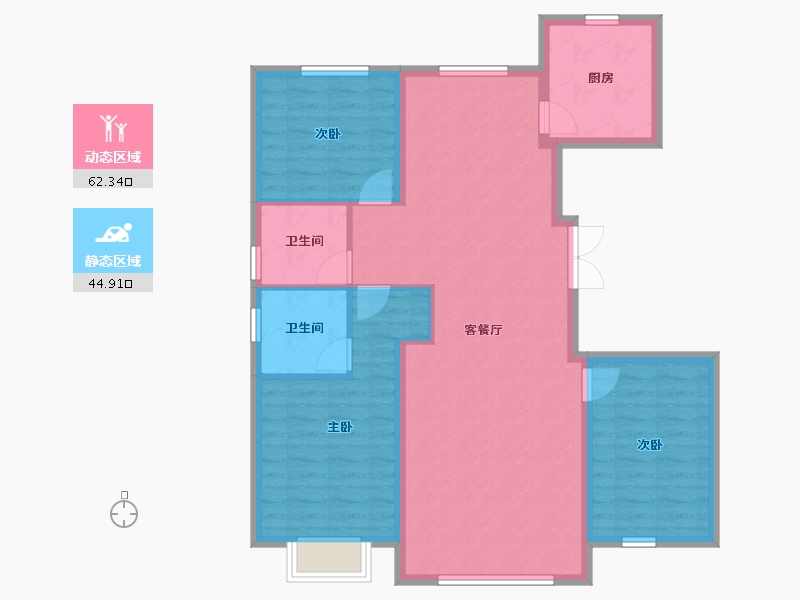 内蒙古自治区-包头市-建华左岸中心-97.06-户型库-动静分区