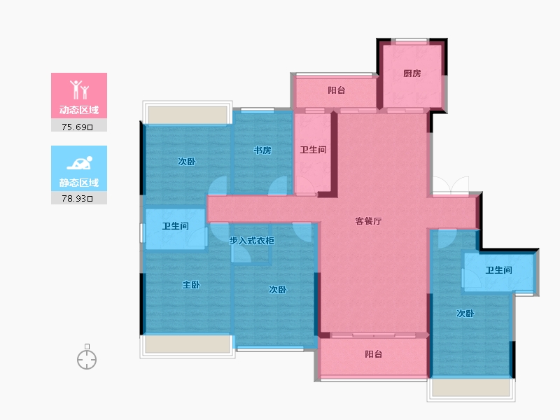 广东省-梅州市-岭南院子-139.54-户型库-动静分区