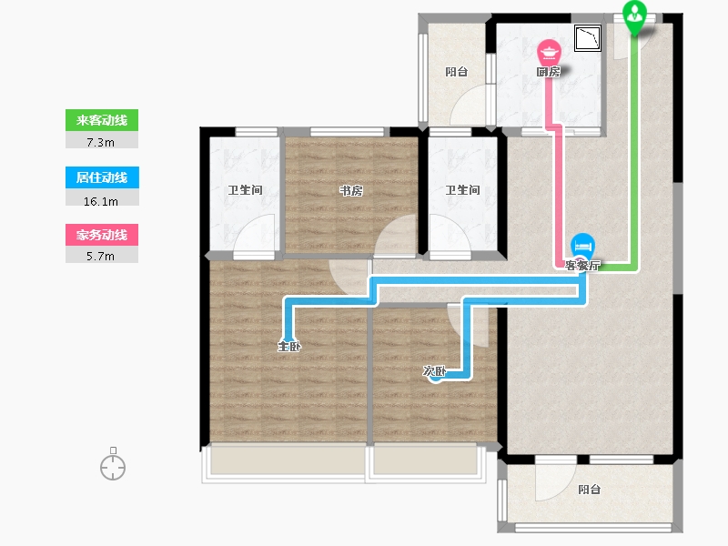 山东省-菏泽市-碧桂园铂悦城-118.00-户型库-动静线