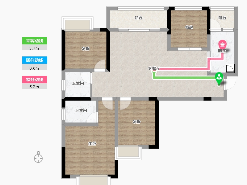 湖南省-怀化市-宏润华府-97.52-户型库-动静线