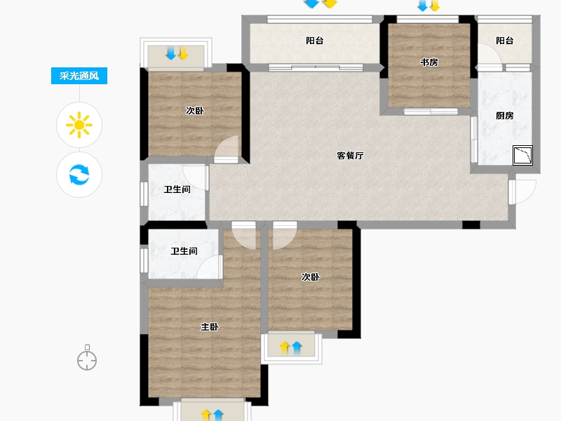 湖南省-怀化市-宏润华府-97.52-户型库-采光通风