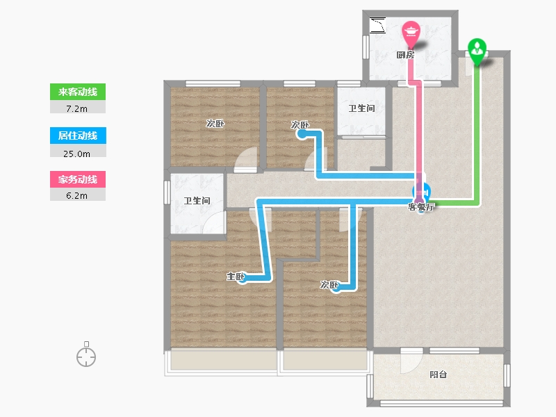 山东省-菏泽市-碧桂园铂悦城-143.01-户型库-动静线